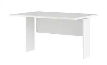 Schreibtischplatte mit Sichtblende und Paneel Weiß 120,1 cm