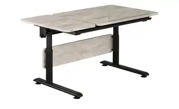 PAIDI Schülerschreibtisch Schwarz 130 cm Tischplatte Eiche Nautik (Nachbildung)