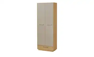 Dielenschrank Eiche bianco, Taupe Mit Schuhroste, ohne Kleiderstange
