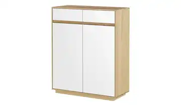Schuhschrank 86 cm Einlegeböden Weiß, Eiche bianco