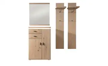 Garderobenkombination 4 teilig Eiche bianco