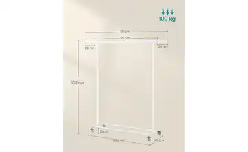 Kleiderständer 45 cm Weiß 161,5 cm