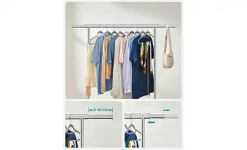 Kleiderständer 45 cm silberfarben 161,5 cm