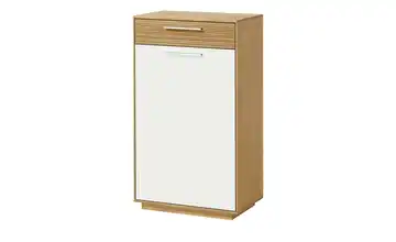 Schuhschrank links Eiche bianco, Weiß Mit Schuhgittern