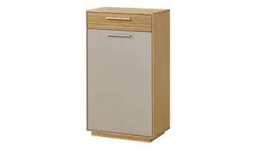 Schuhschrank rechts Eiche bianco, Taupe Mit Schuhgittern