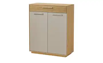 Schuhschrank Eiche bianco, Taupe Mit Schuhgittern