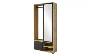 Garderobe Eiche Artisan (Nachbildung), Schwarz