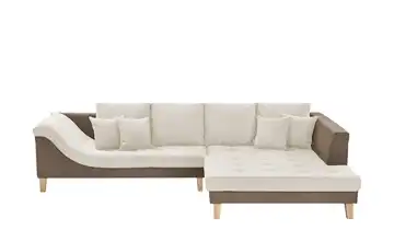 smart Ecksofa Wilma rechts Braun, Creme