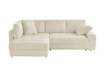 bobb Ecksofa links Cordstoff Creme