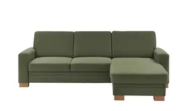 Kollektion Kraft Ecksofa Uli-S Grün, Dunkelgrün rechts Schlaffunktion, Bettkasten, verstellbare Kopfstütze