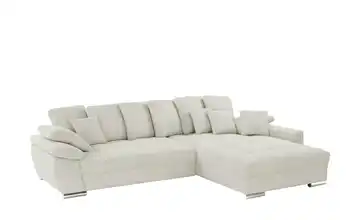 bobb Ecksofa Cordstoff rechts Hellgrau