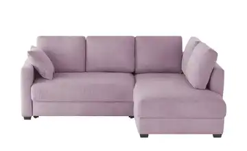 Ecksofa mit Boxspringpolsterung Lila/Violett rechts Cordstoff