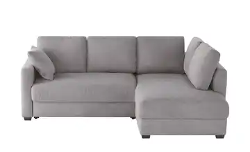 Ecksofa mit Boxspringpolsterung Dunkelgrau rechts Cordstoff