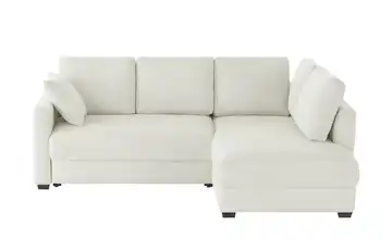 Ecksofa mit Boxspringpolsterung Hellgrau rechts Cordstoff