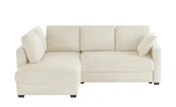 Ecksofa mit Boxspringpolsterung Natur links Cordstoff