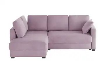 Ecksofa mit Boxspringpolsterung Lila/Violett links Cordstoff