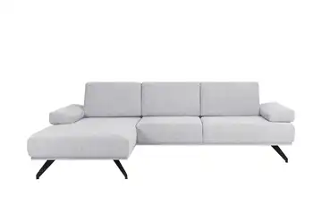 SOHO Ecksofa Gemma Silbergrau Flachgewebe links