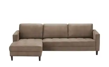 smart Ecksofa Braun Mikrofaser links