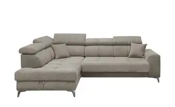 Ecksofa inklusive Stauraum Sydney links Steingrau