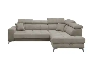 Ecksofa inklusive Stauraum Sydney rechts Steingrau