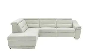 Kollektion Kraft Ecksofa  Ivonne  Silbergrau Stauraum, manuelle Kopfteilverstellung, Wall-Away-Funktion, elektrische Kopfteilverstellung links