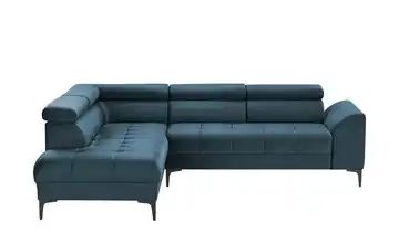 Twist Ecksofa mit verstellbaren Kopfstützen Carisma Blau links