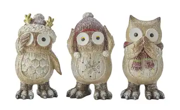 HOME STORY Dekofigur Eule - 3er Set  