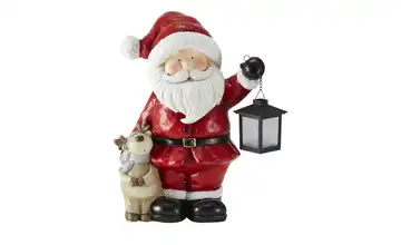 HOME STORY Deko Weihnachtsmann mit LED Laterne  