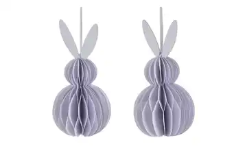 HOME STORY 2er Set Waben-Osterhase Lila/Violett