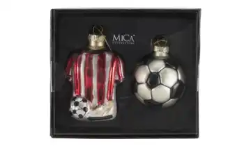 Weihnachtsbaumschmuck Fußball, 2er Set
