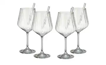 Nachtmann Gin & Tonic Gläser mit Glastrinkhalmen 4er Set Tastes Good