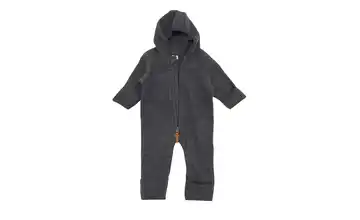 Merino Wollfleece Baby Overall Wollwalk Anthrazit Größe 50/56