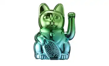 Winkekatze Grün, Blau
