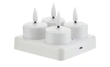  LED Teelichter inkl. Ladestation, 4er Set  