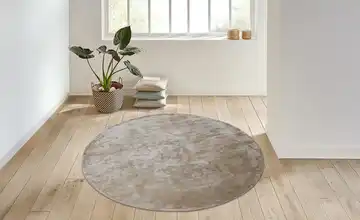 como Handloom-Teppich Beige Ø 160 cm rund