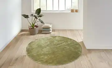 como Handloom-Teppich Grün Ø 160 cm rund