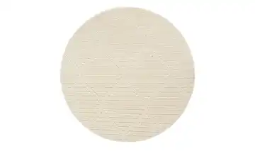 Webteppich Beige Ø 120 cm rund Rauten