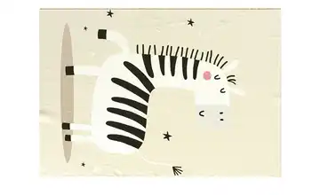 KJUT Kinderteppich 140x200 cm Beige, Weiß, Schwarz