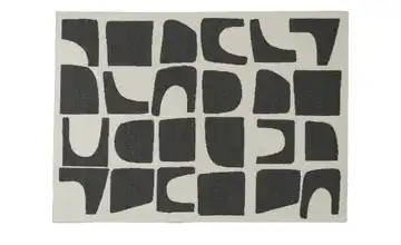 como Webteppich Anthrazit, Weiß geometrisch 140x200 cm