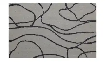 como Webteppich Anthrazit, Weiß Linien 140x200 cm