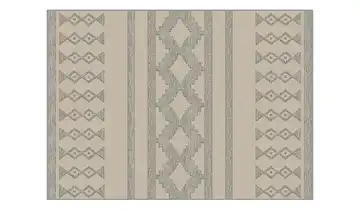Webteppich Beige, Weiß Ethno-Muster