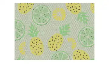 In- und Outdoor Webteppich 133x200 cm Gelb, Grün Ananas