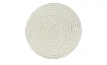 Webteppich Creme organische Kreise Ø 160 cm