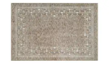 Webteppich Dunkelbeige Bordüre 80x150 cm