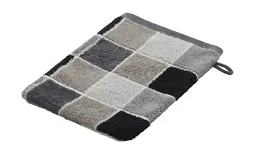 como Waschhandschuh Karo Hellgrau, Braun, Anthrazit 16x21 cm