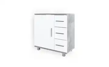 Waschbeckenunterschrank Betonoptik, Weiß