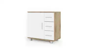 Waschbeckenunterschrank Eiche (Nachbildung), Weiß