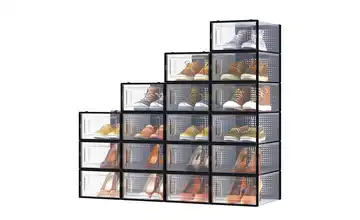 Schuhbox 18er-Set Schwarz