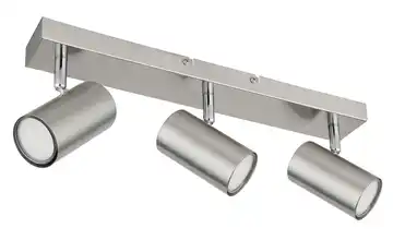 Globo Lighting Deckenstrahler 6 cm 12 cm 41 cm 3-flammig silberfarben, edelstahlfarben, matt