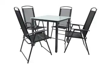 Gartenmöbel 5er-Set Mattglas Anthrazit, matt